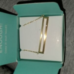 Gold bar charm necklace